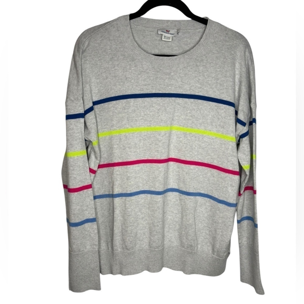 Vineyard Vines Men’s Grey Stripped Sweater Size Medium